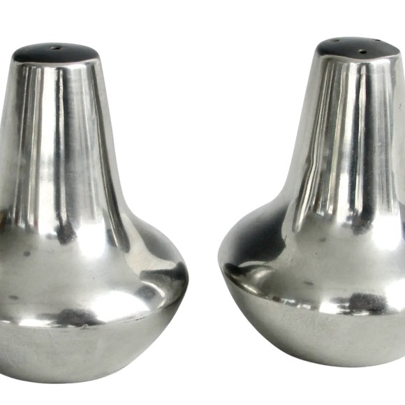 Vintage Danish Modernist Stainless Steel Salt Pepper Shakers - A Pair - Picture 1 of 4